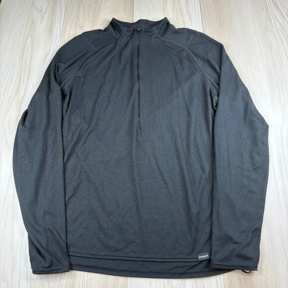 Patagonia Capilene 2 Polartec Mens Black 1/4 Zip Lightweight Pullover Size L - Picture 1 of 9